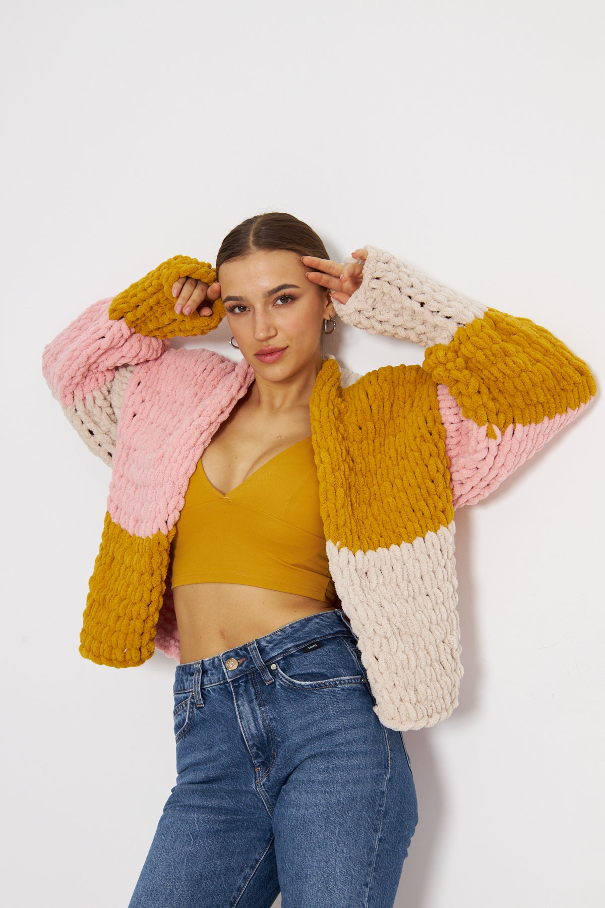 SUE- MUSTARD COLOR KNIT CARDIGAN