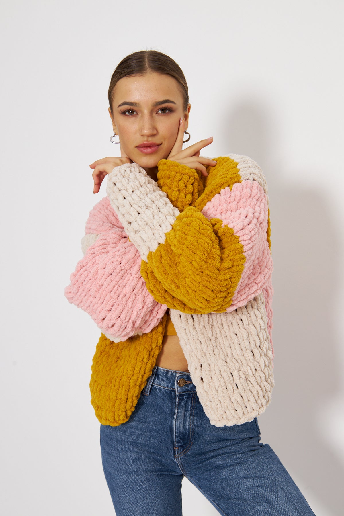 SUE- MUSTARD COLOR KNIT CARDIGAN