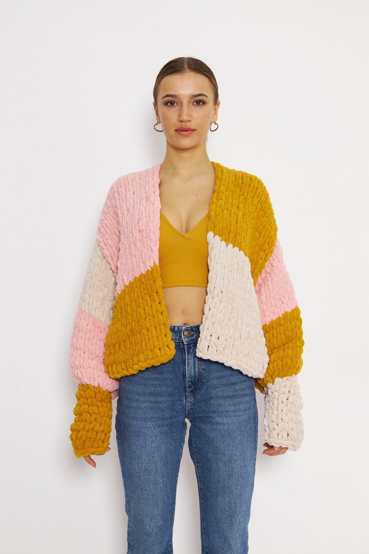 SUE- MUSTARD COLOR KNIT CARDIGAN