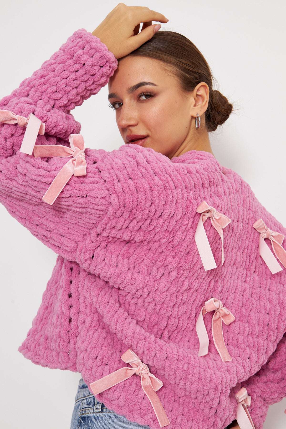 MIE- BABY PINK COLOR KNIT CARDIGAN