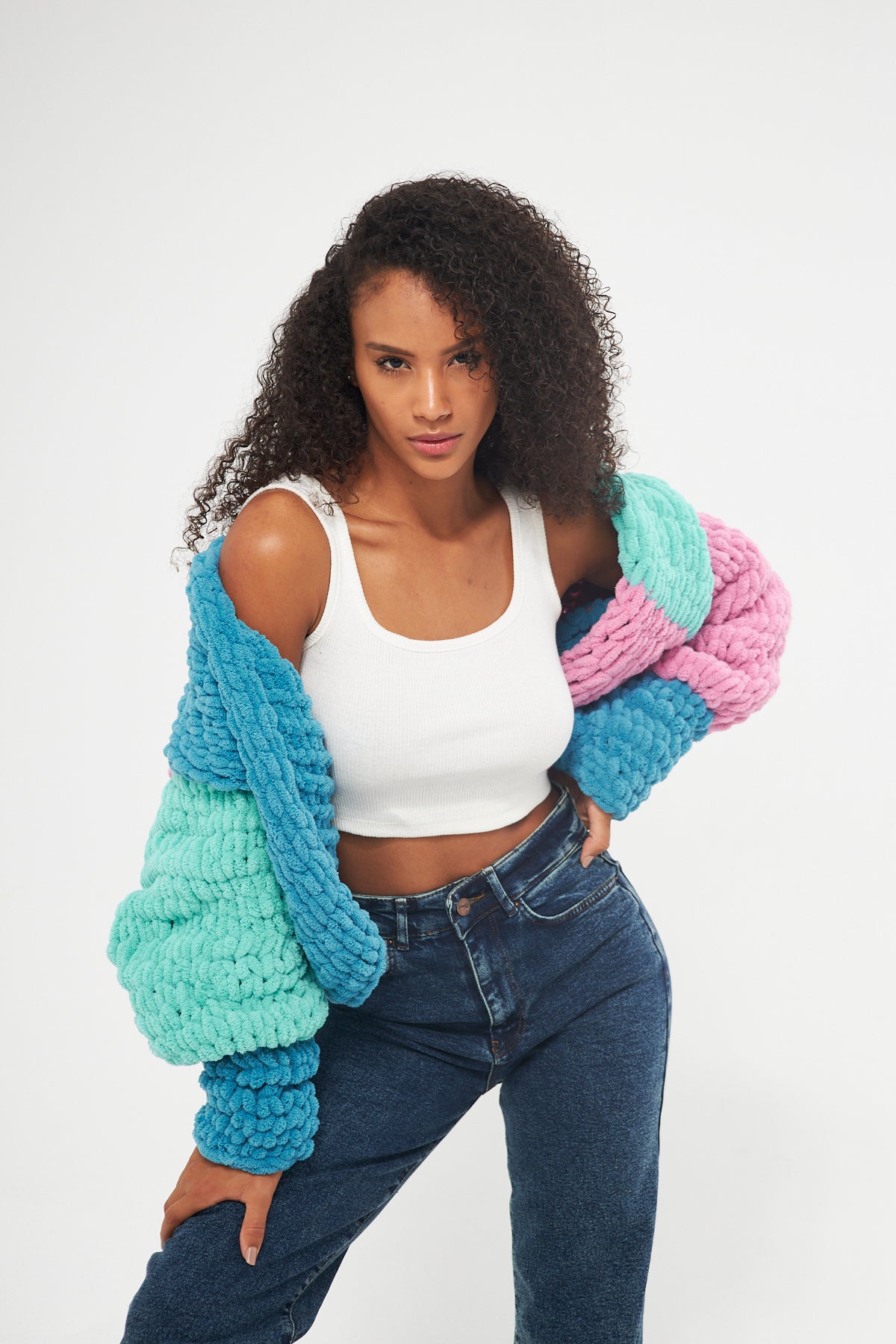 DIANA - PASTEL COLOR KNIT JACKET