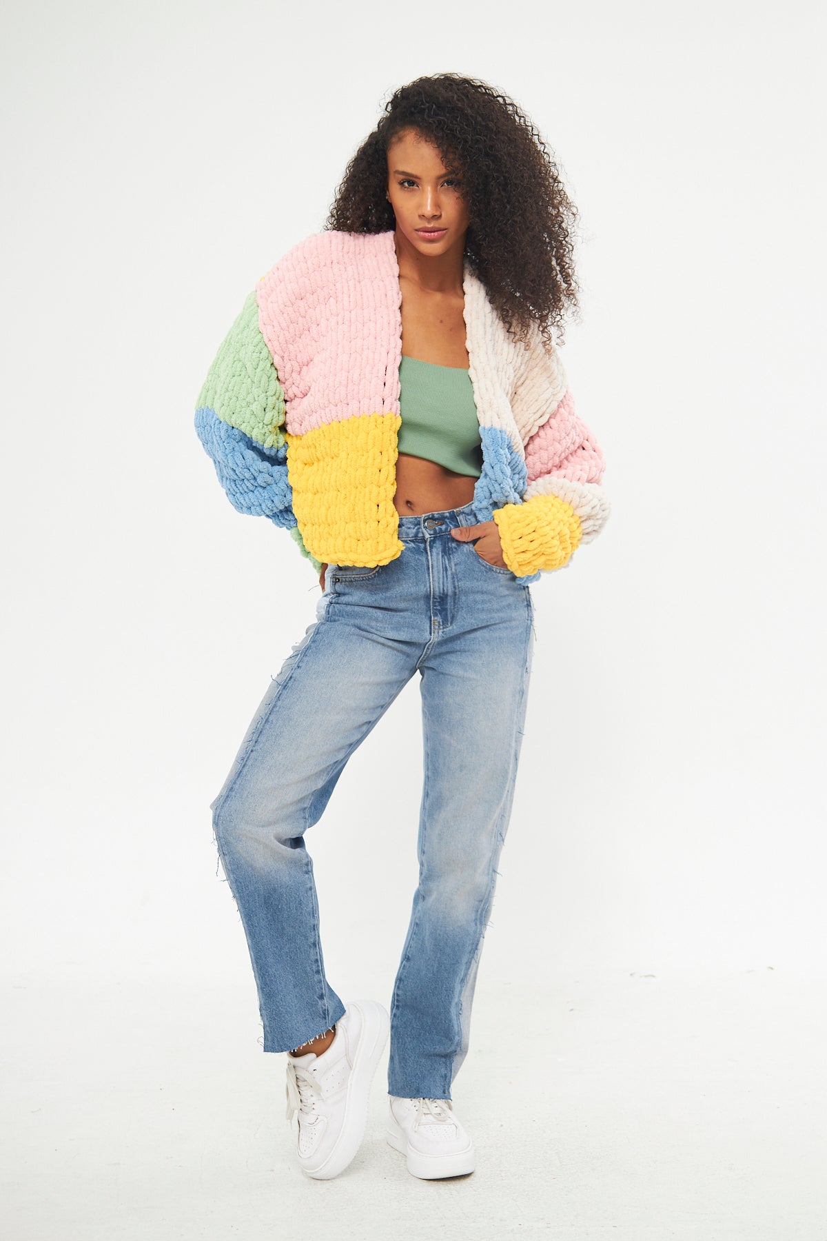 MISHA - PASTEL MIX COLOR KNIT JACKET