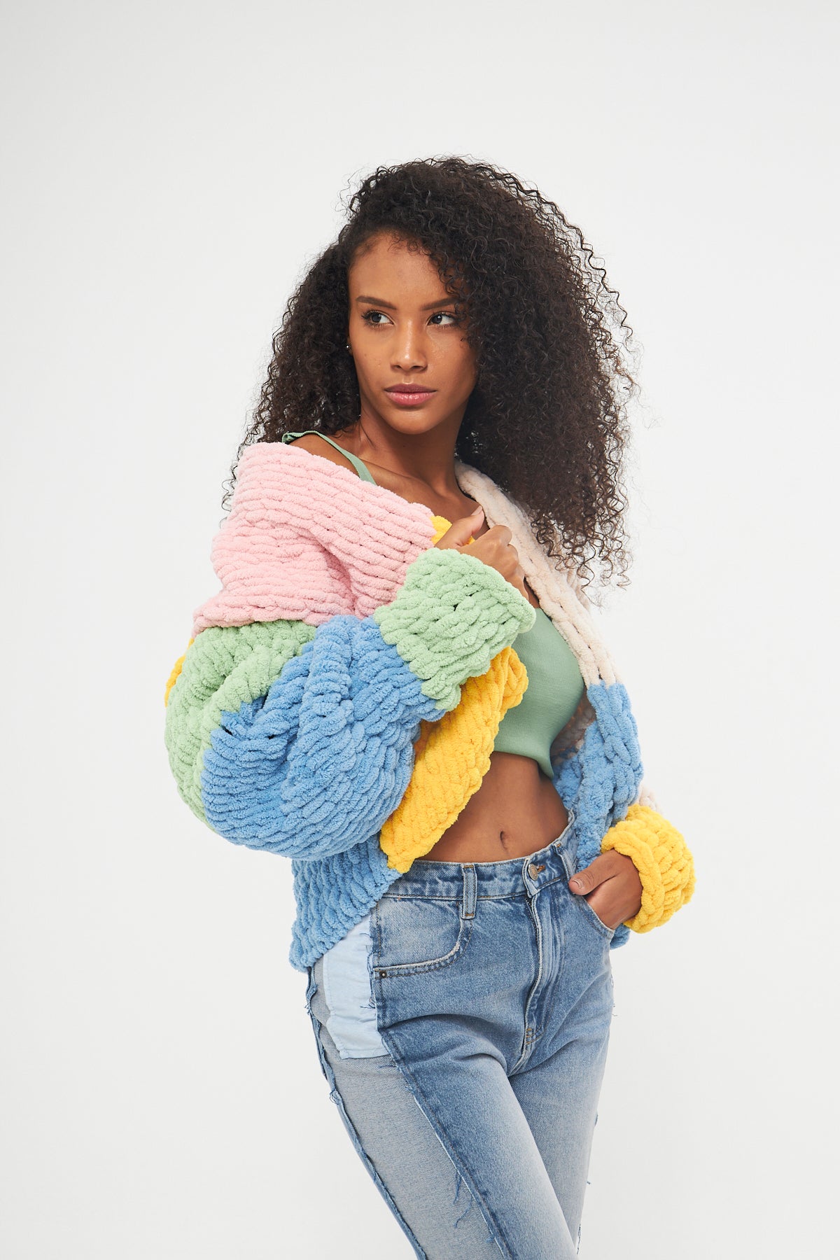 MISHA - PASTEL MIX COLOR KNIT JACKET